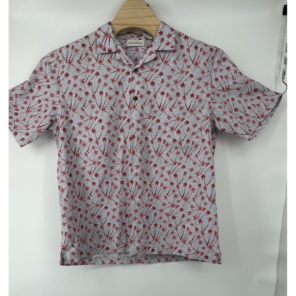 Caribean Hawaiian Shirt Mens L Multicolor Cotton Blend